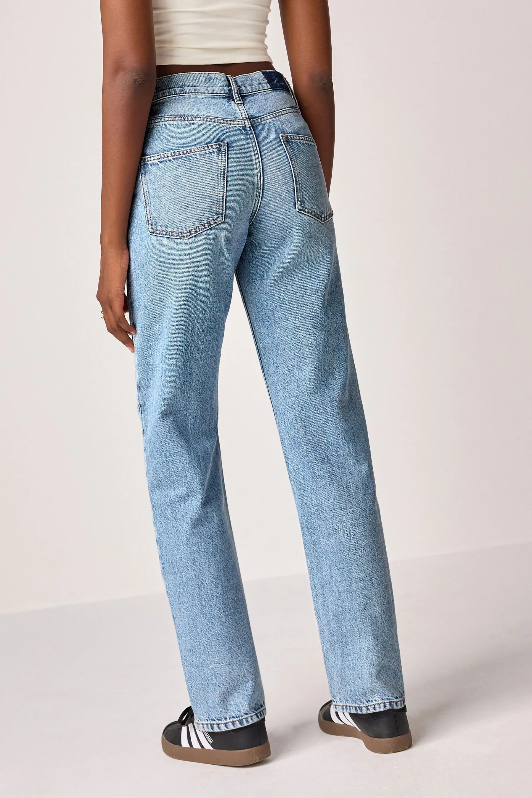 100% Cotton Rigid Straight Leg Jeans    