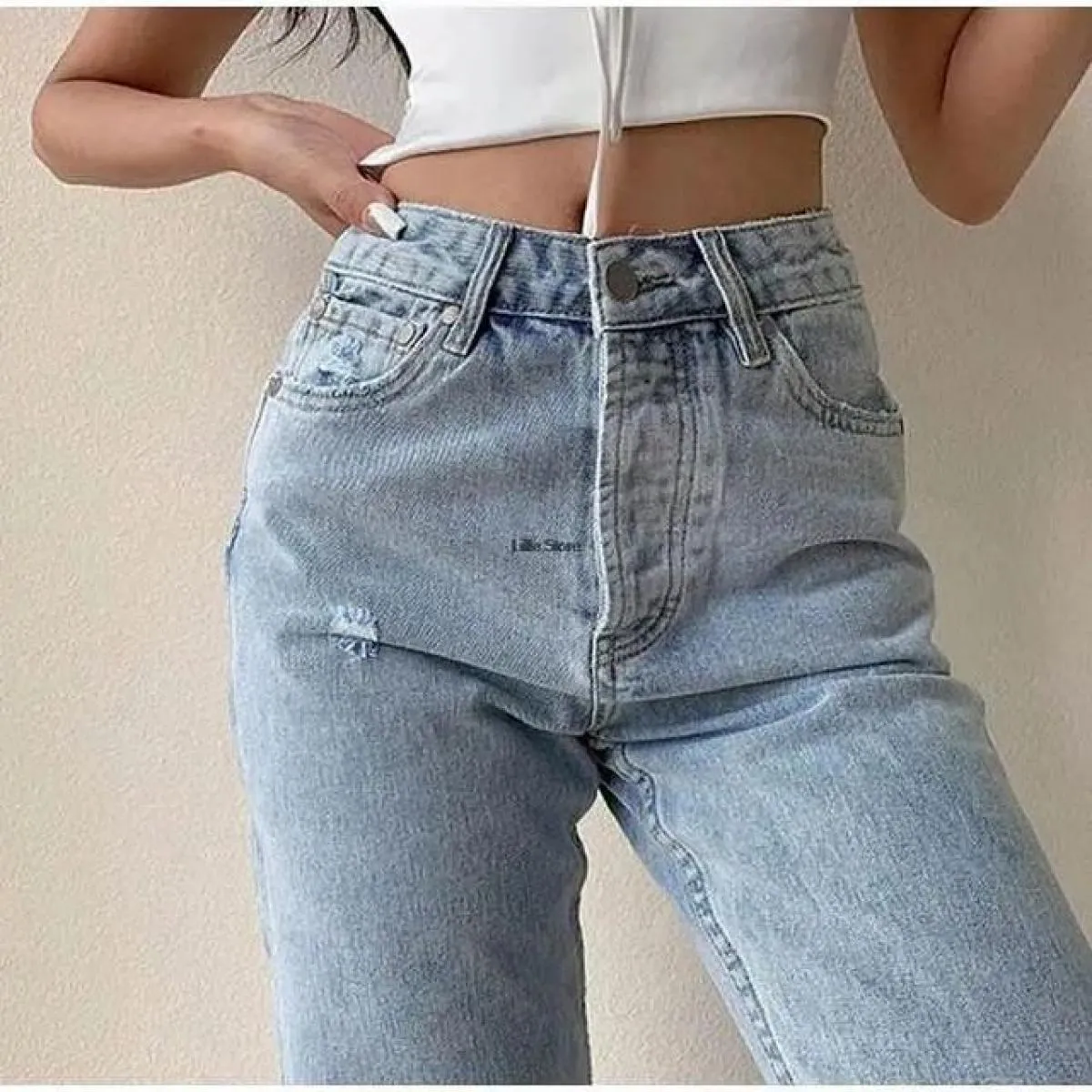 2022 nuovi jeans da donna strappati slim fit moda a vita alta streetwear pantaloni in denim casual elasticizzati vintage