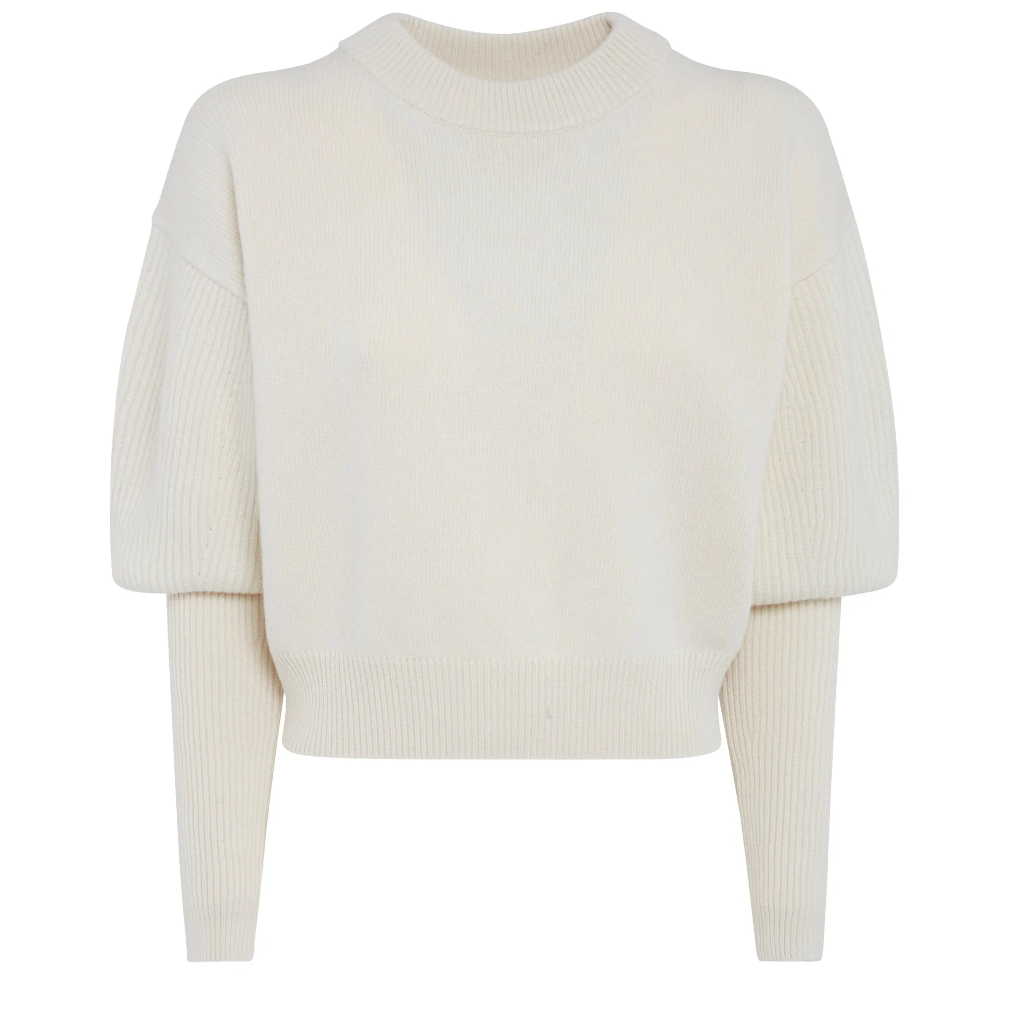 ALEXANDER MCQUEEN  Maglione in lana e cashmere bianco