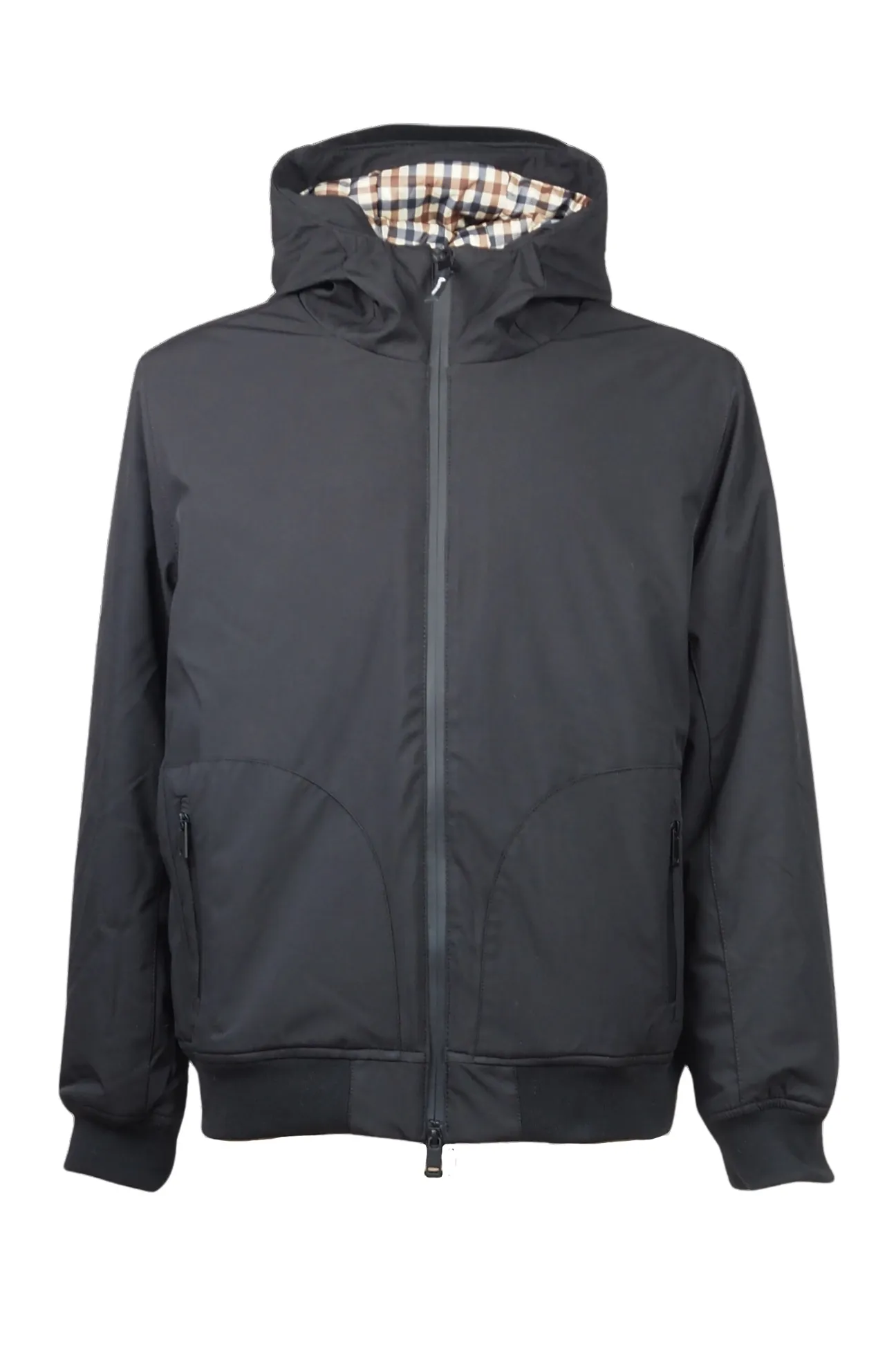 Aquascutum giacchetto nero Active Hooded uomo