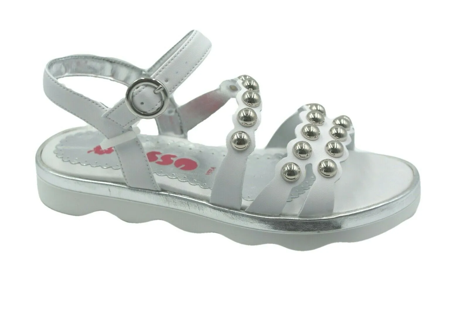 Asso  ---------    ------------ Scarpe Bambina Sandalo PE020 AG1806-WHITE