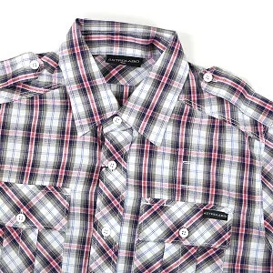 Ast camicia manica corta uomo quadri bianco/viola/rosa