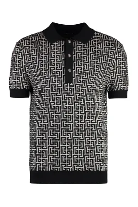 Balmain Polo in maglia con motivo jacquard