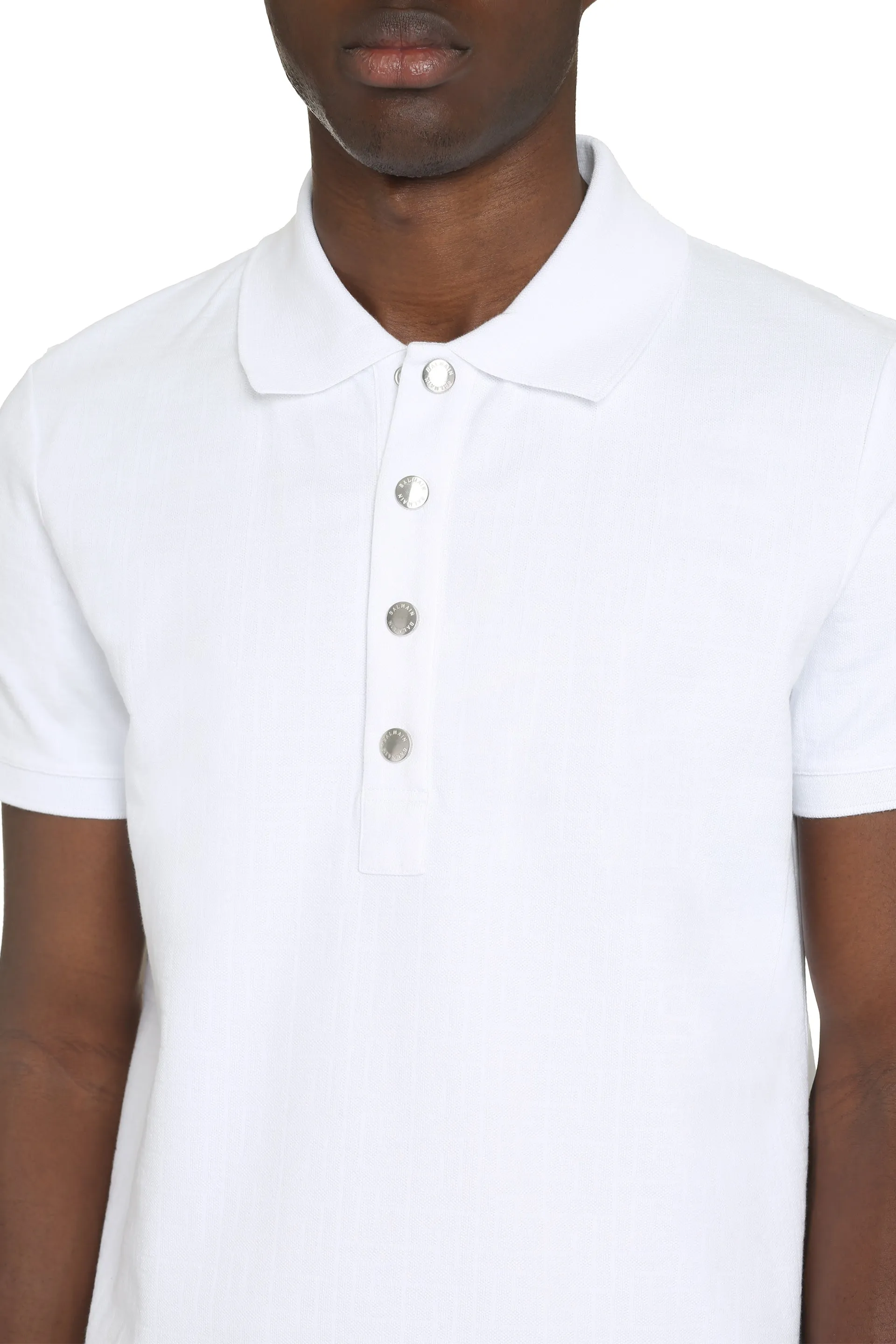 Balmain Polo in maglia di cotone