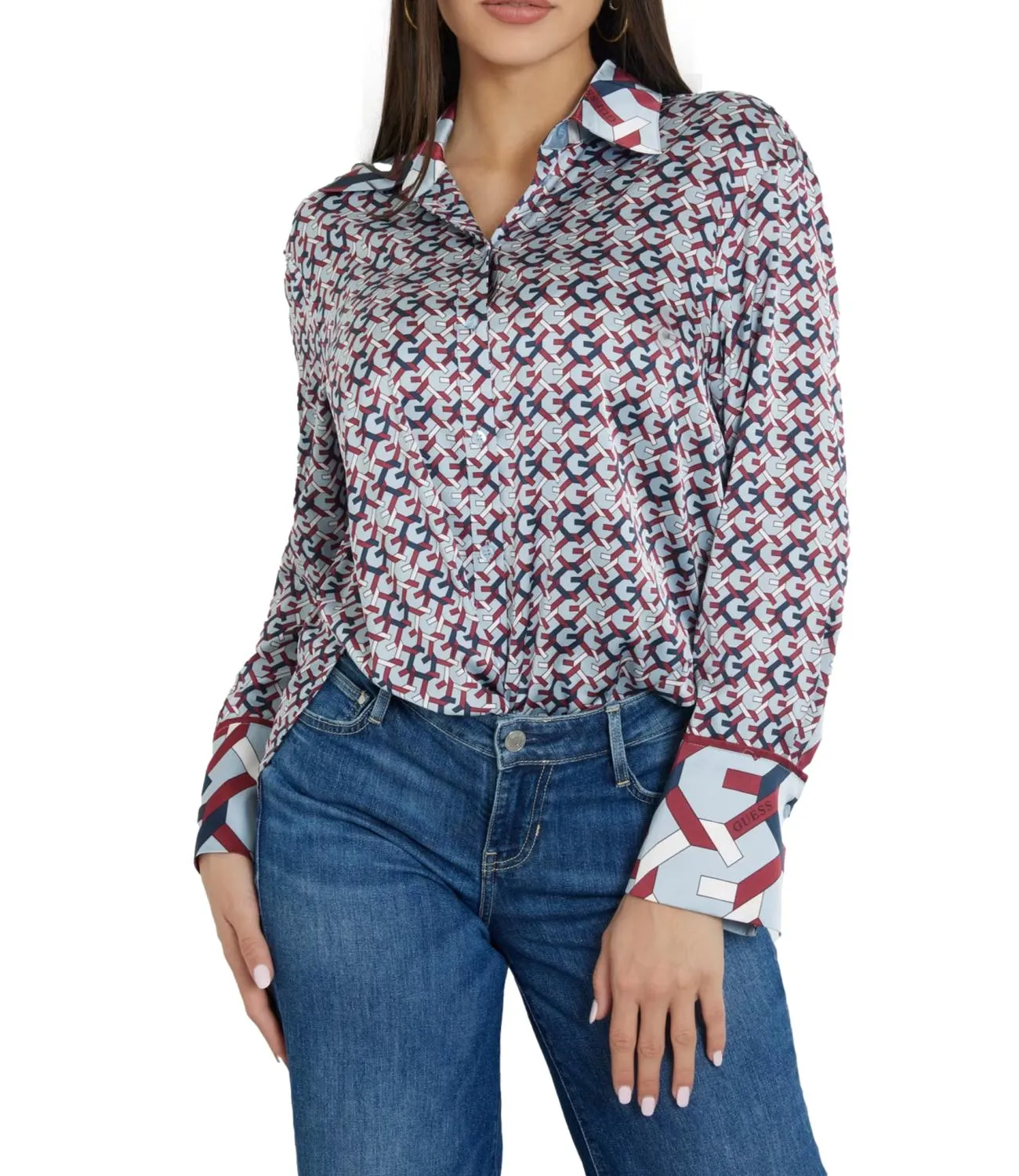 Brand GUESS Guess camicia azzurro donna