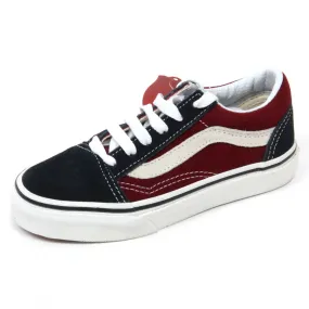 C9238 sneakers bimbo VANS OLD SKOOL blu/bordeaux shoe kid