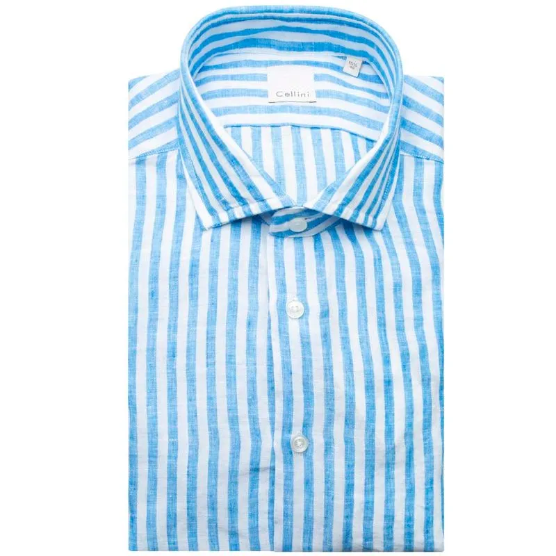 Camicia a righe in lino Cellini 