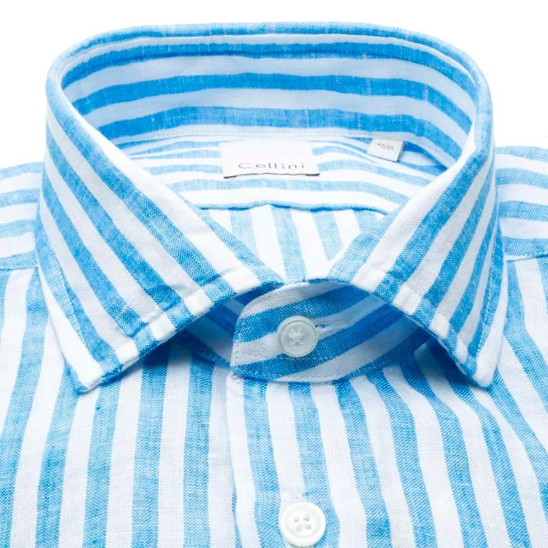 Camicia a righe in lino Cellini 