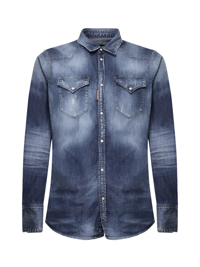 CAMICIA EFFETTO STONEWASH IN DENIM