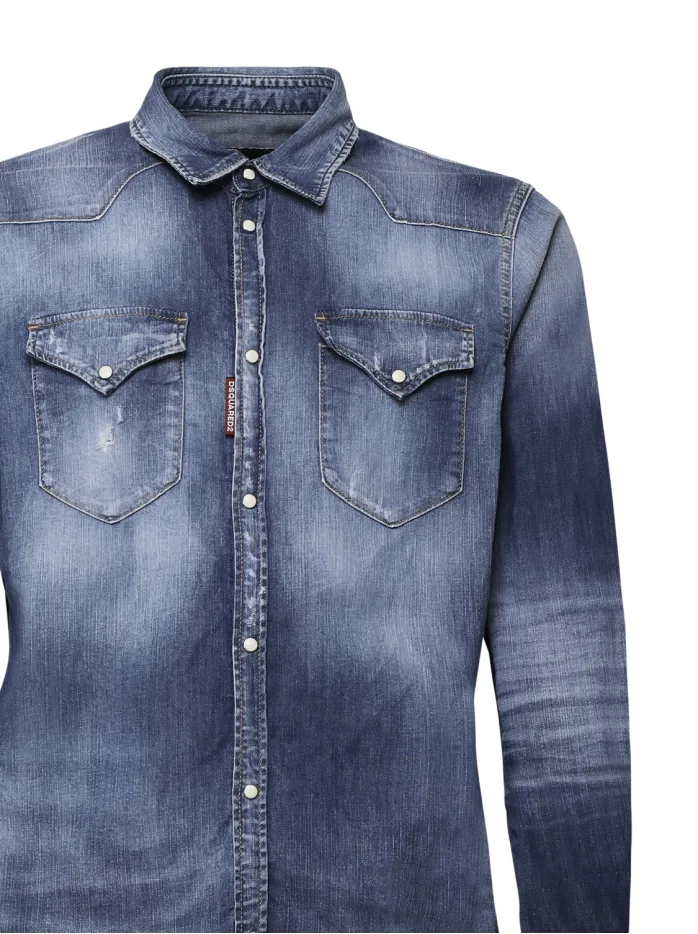 CAMICIA EFFETTO STONEWASH IN DENIM