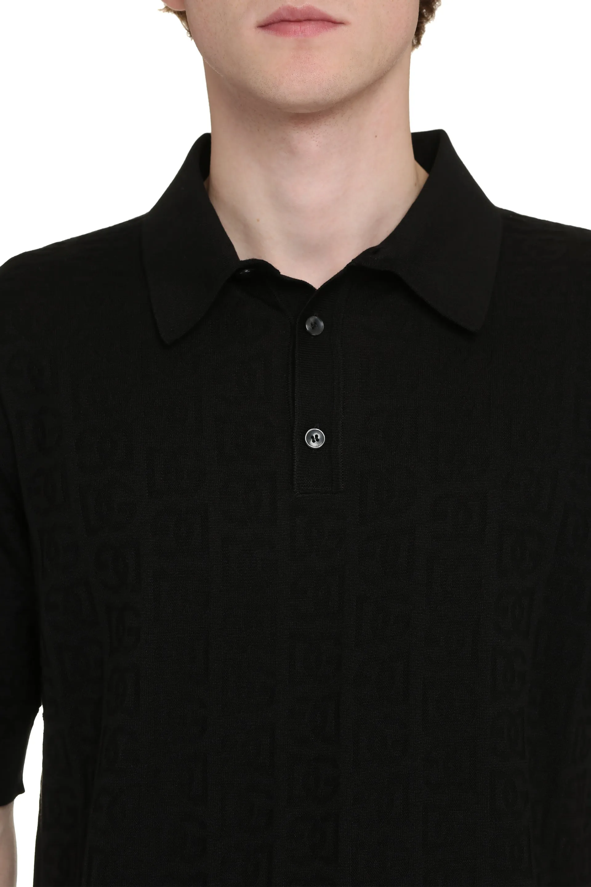 Dolce & Gabbana Polo in maglia con motivo jacquard