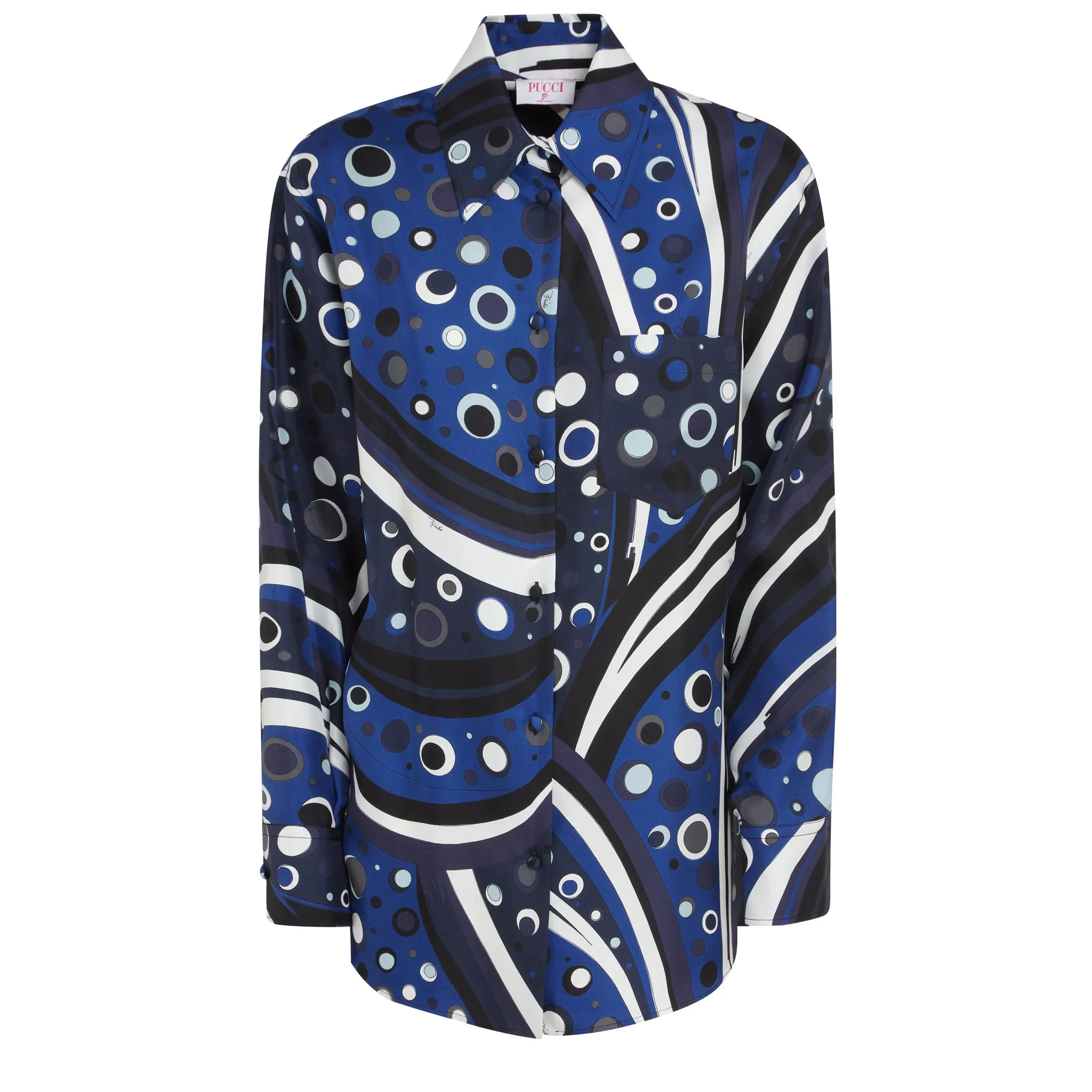 EMILIO PUCCI  Camicia in seta blu