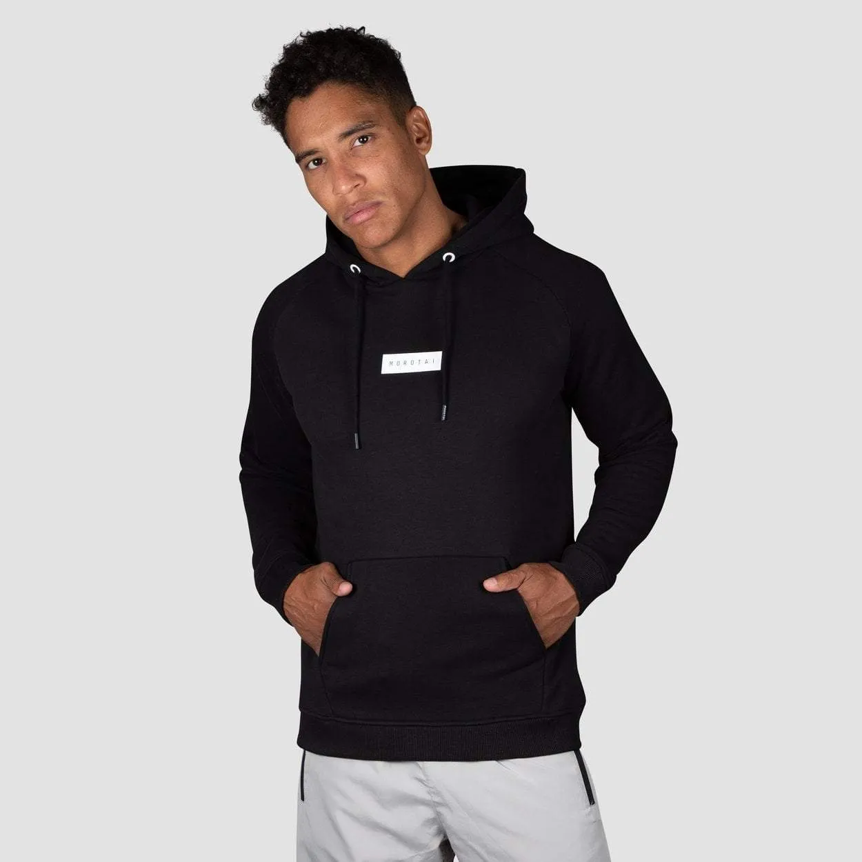 Felpa nera da uomo con cappuccio Logo Hoodie con grafica posteriore Morotai