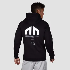 Felpa nera da uomo con cappuccio Logo Hoodie con grafica posteriore Morotai