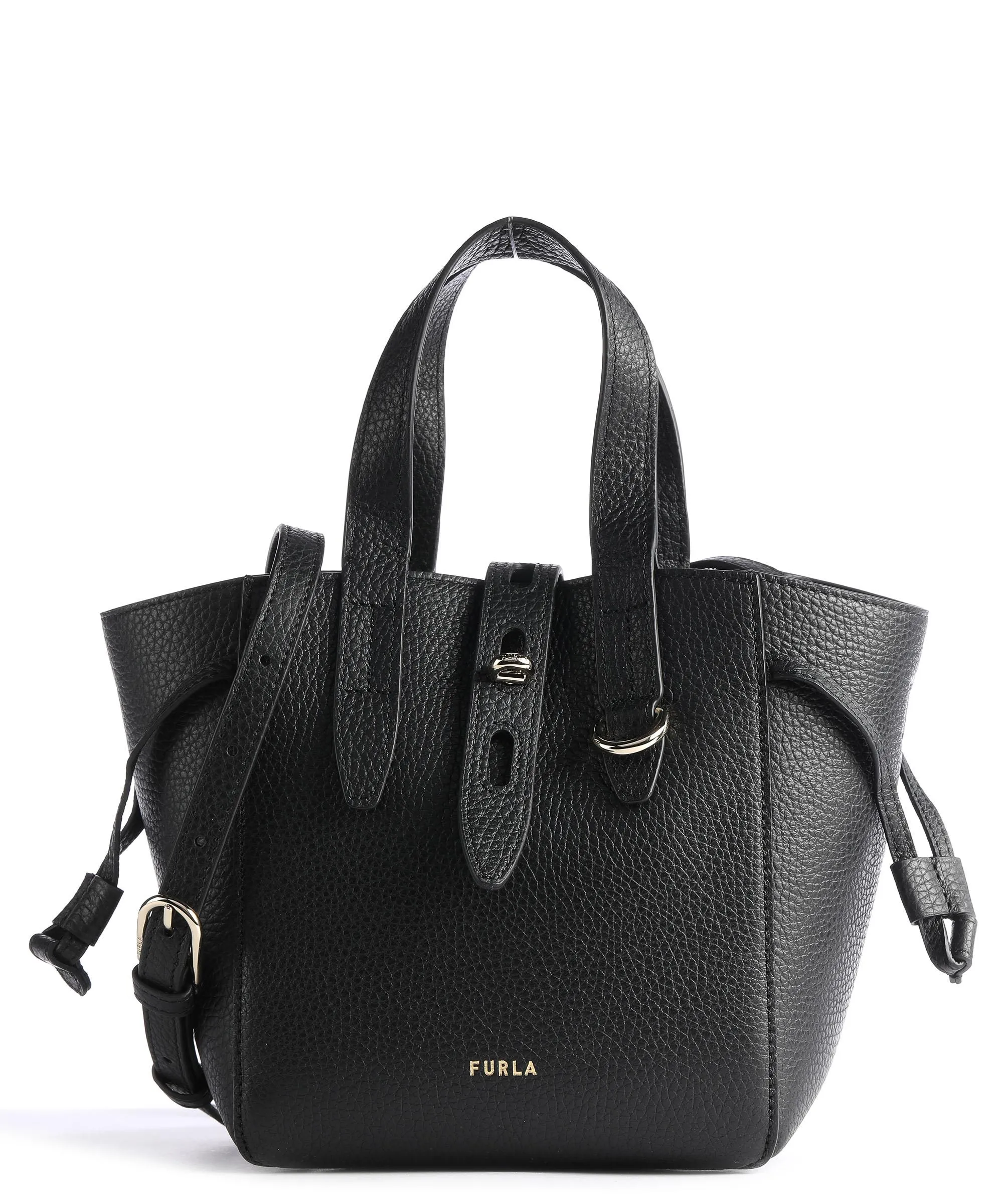  Furla Net Mini Borsa a tracolla pelle granulata nero  