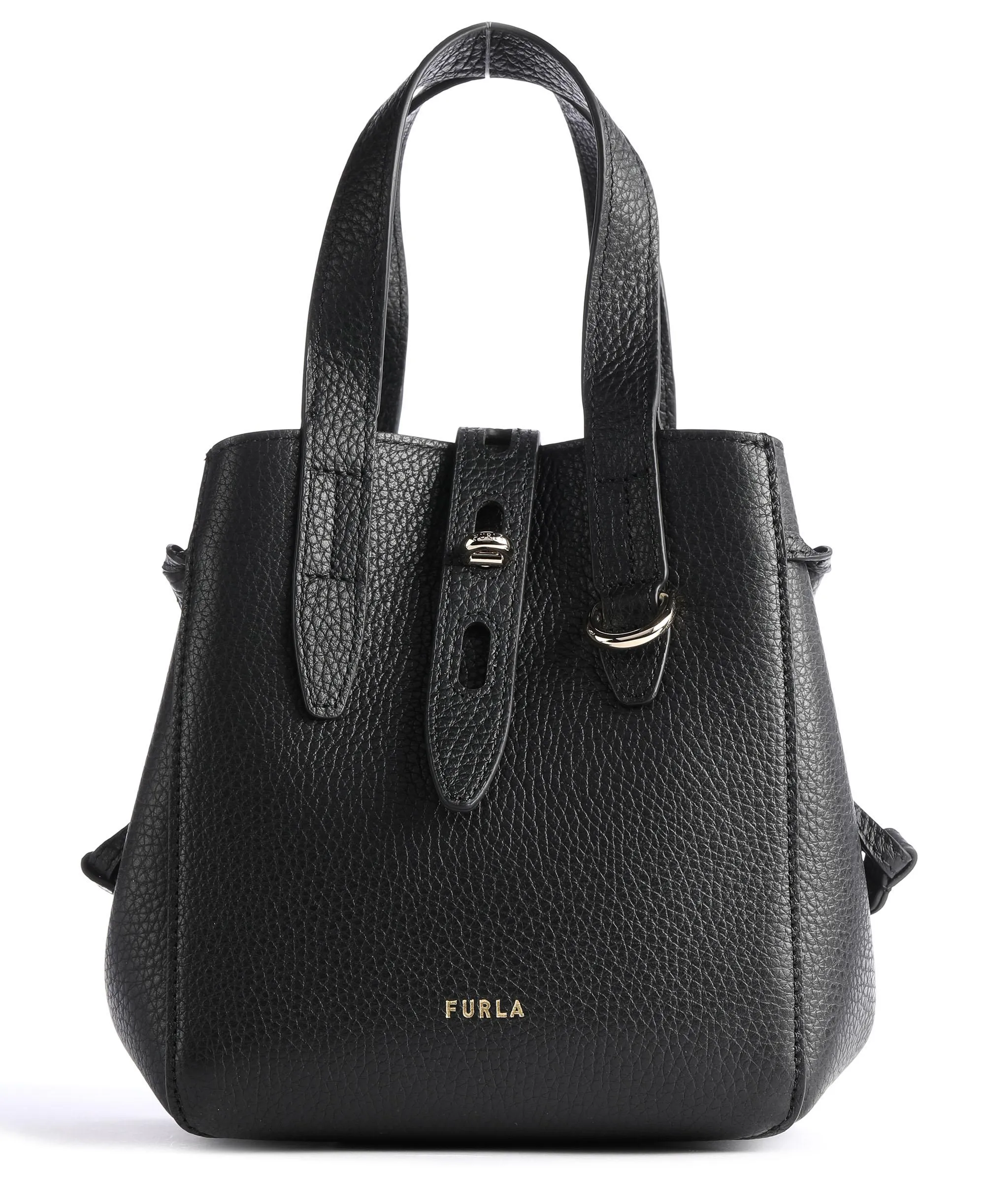  Furla Net Mini Borsa a tracolla pelle granulata nero  