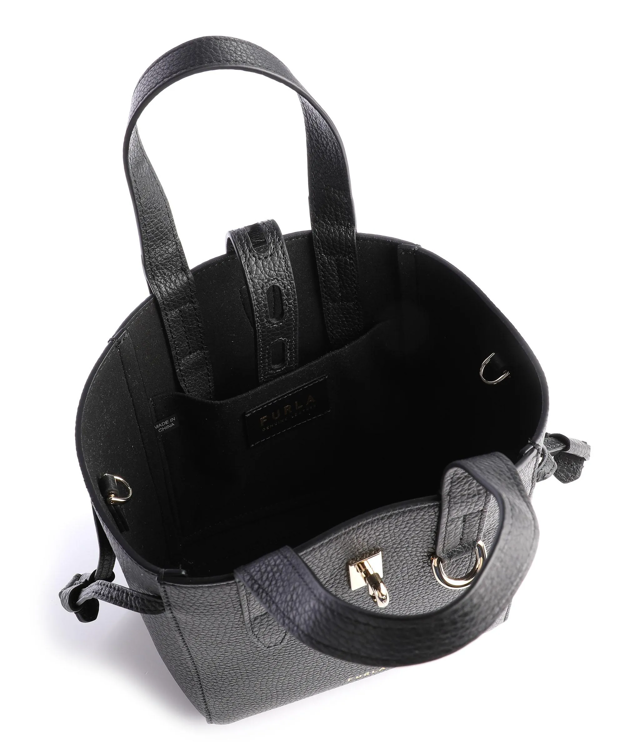  Furla Net Mini Borsa a tracolla pelle granulata nero  