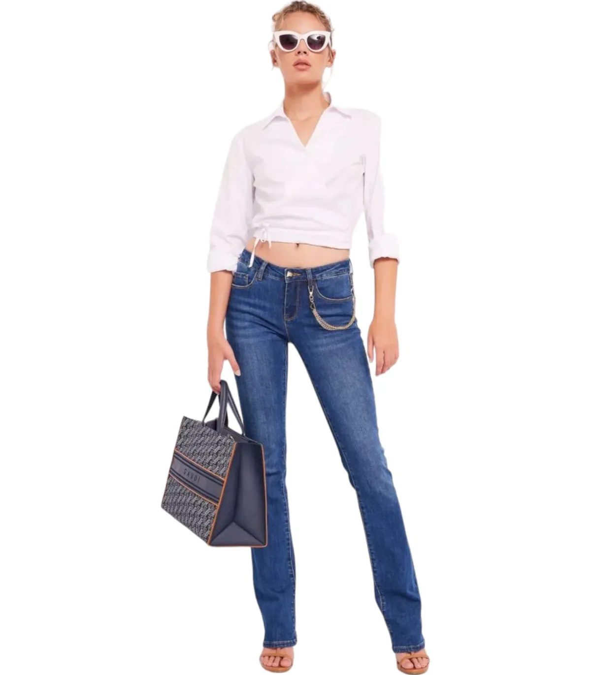 Gaudi Donna Jeans  Flare Cropped