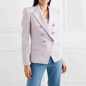 Giacca blazer con bottoni a forma di leone in metallo doppio petto classico da donna di alta qualità della moda 2022 barocca