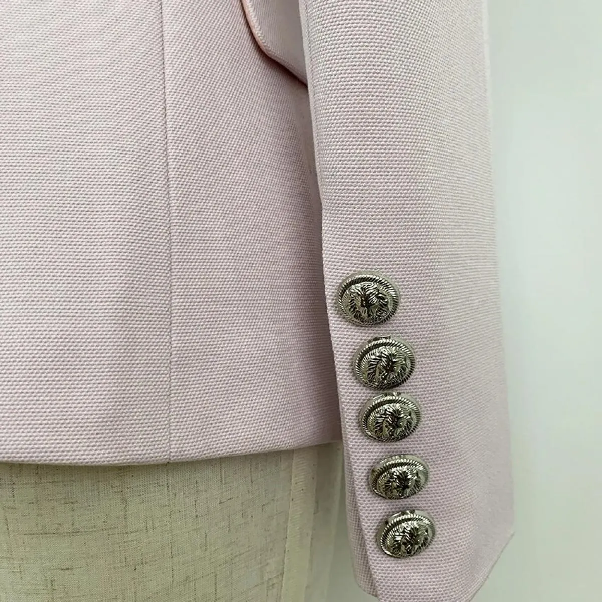 Giacca blazer con bottoni a forma di leone in metallo doppio petto classico da donna di alta qualità della moda 2022 barocca