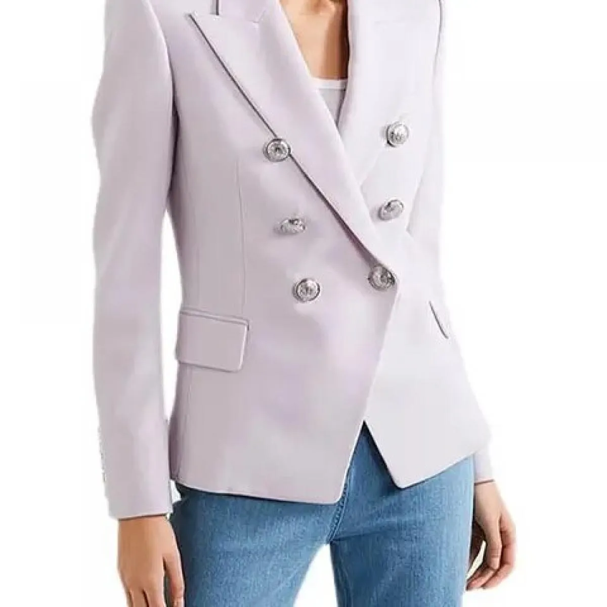 Giacca blazer con bottoni a forma di leone in metallo doppio petto classico da donna di alta qualità della moda 2022 barocca