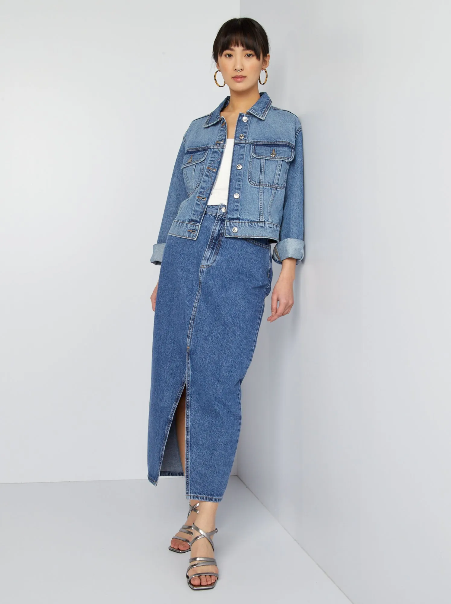 Giacca corta in jeans - BLU