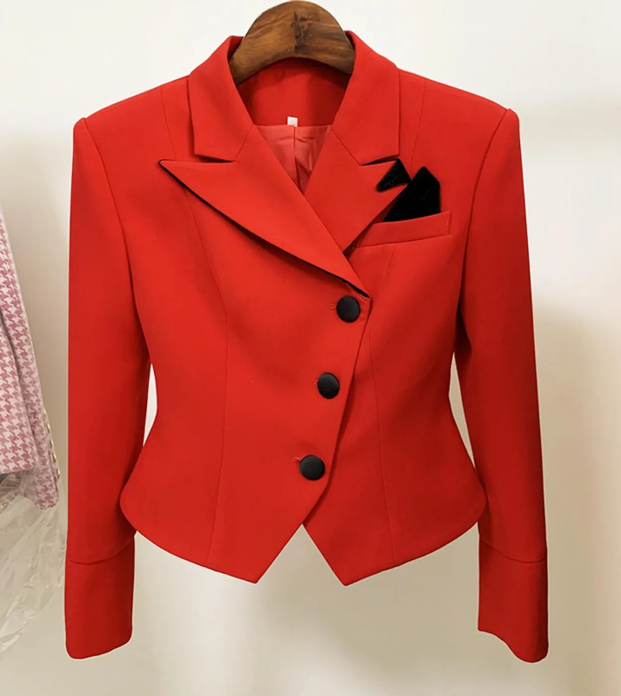 Giacca da donna firmata di alta qualità più nuova moda 2023 Blazer corto rosso aderente da donna