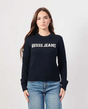 GUESS      Maglione donna Guess girocollo con logo