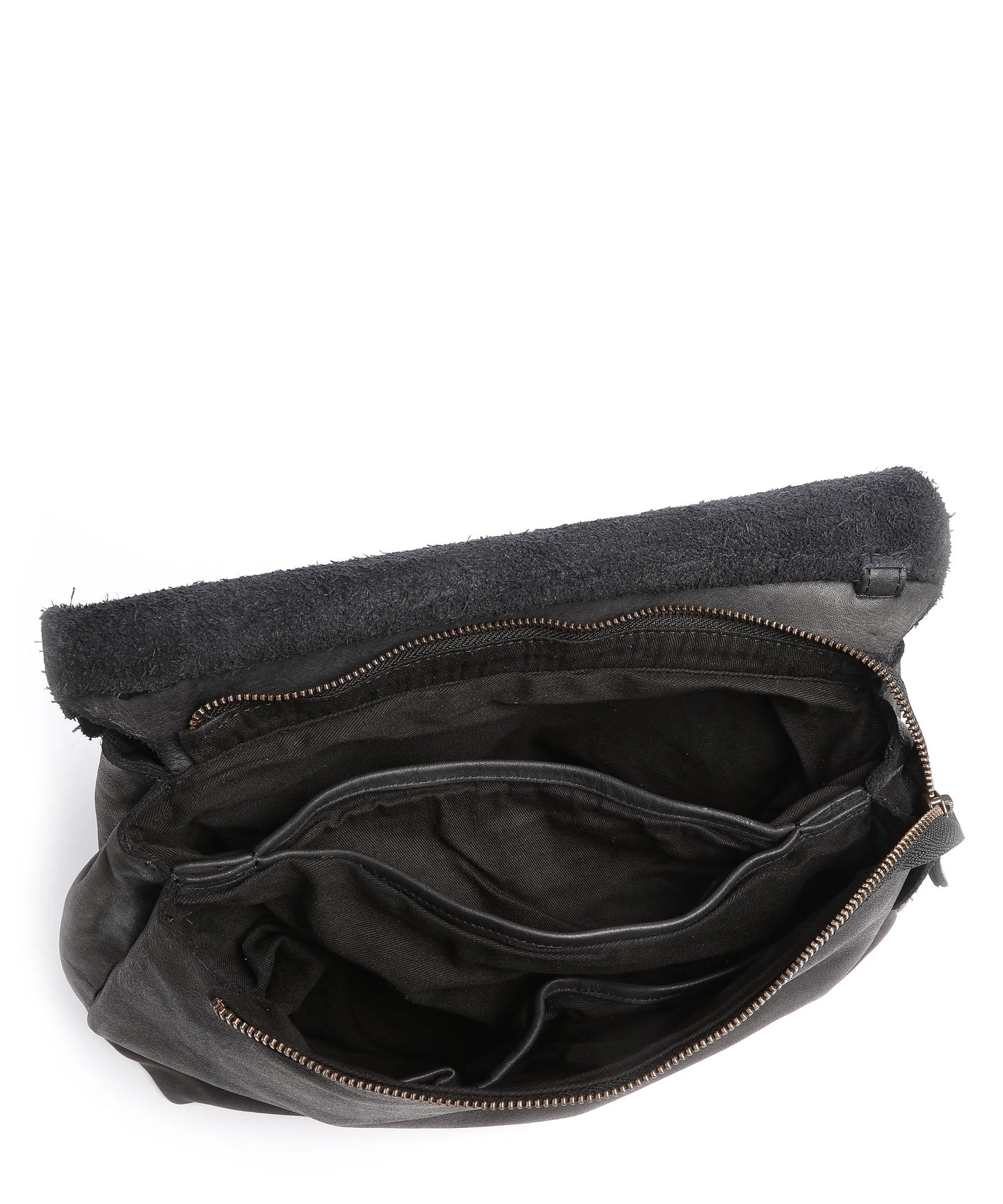  Harold's Submarine Borsa a spalla pelle bovina nero  