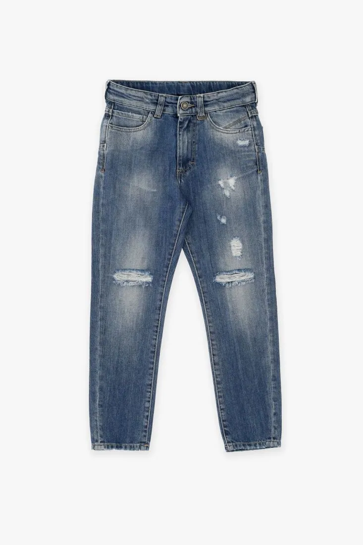 Jeans bambino slim-fit in puro cotone