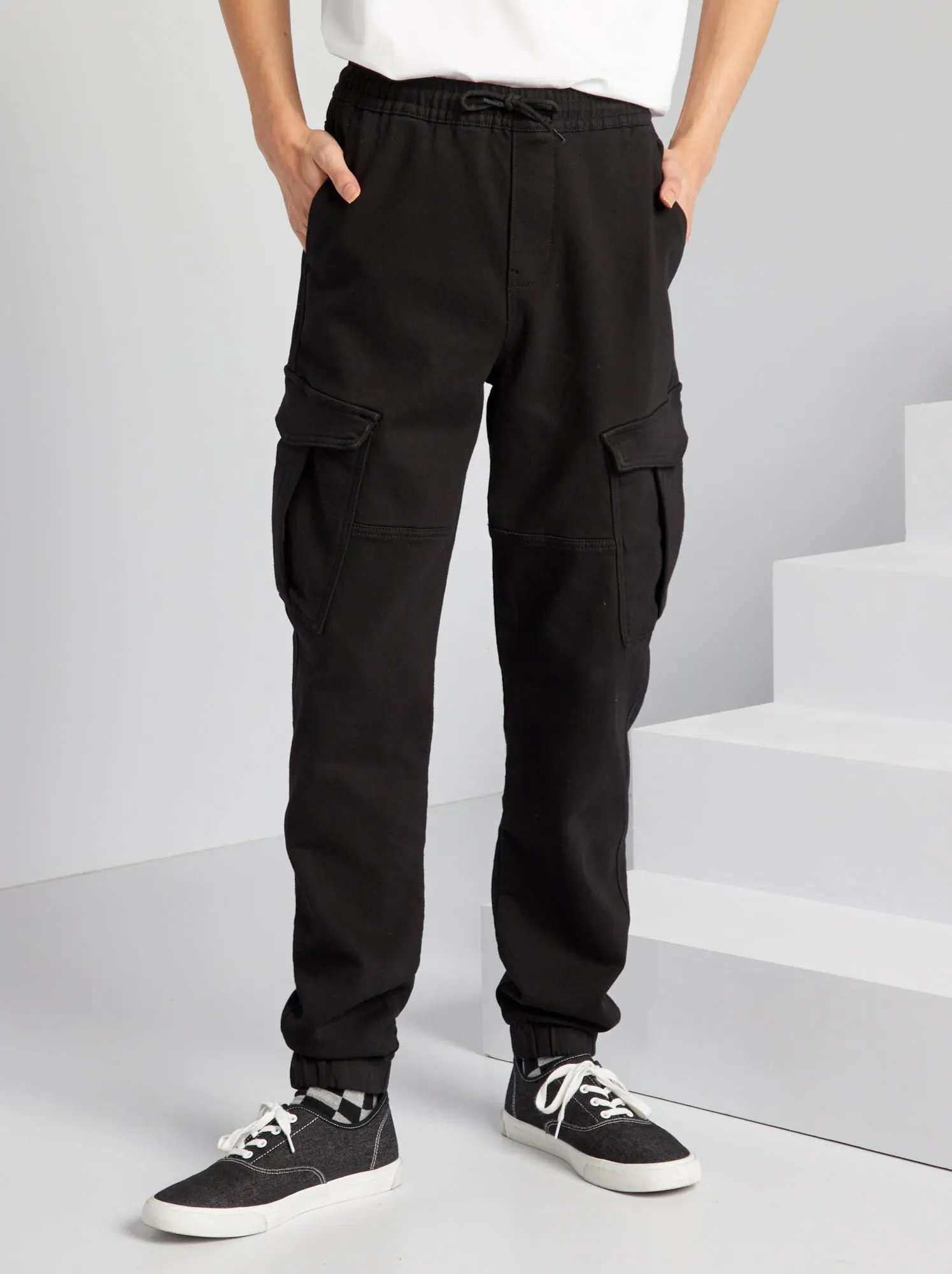 Joggers effetto jeans - NERO