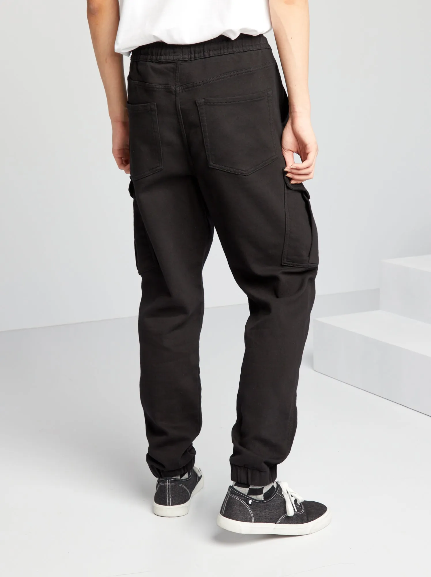 Joggers effetto jeans - NERO