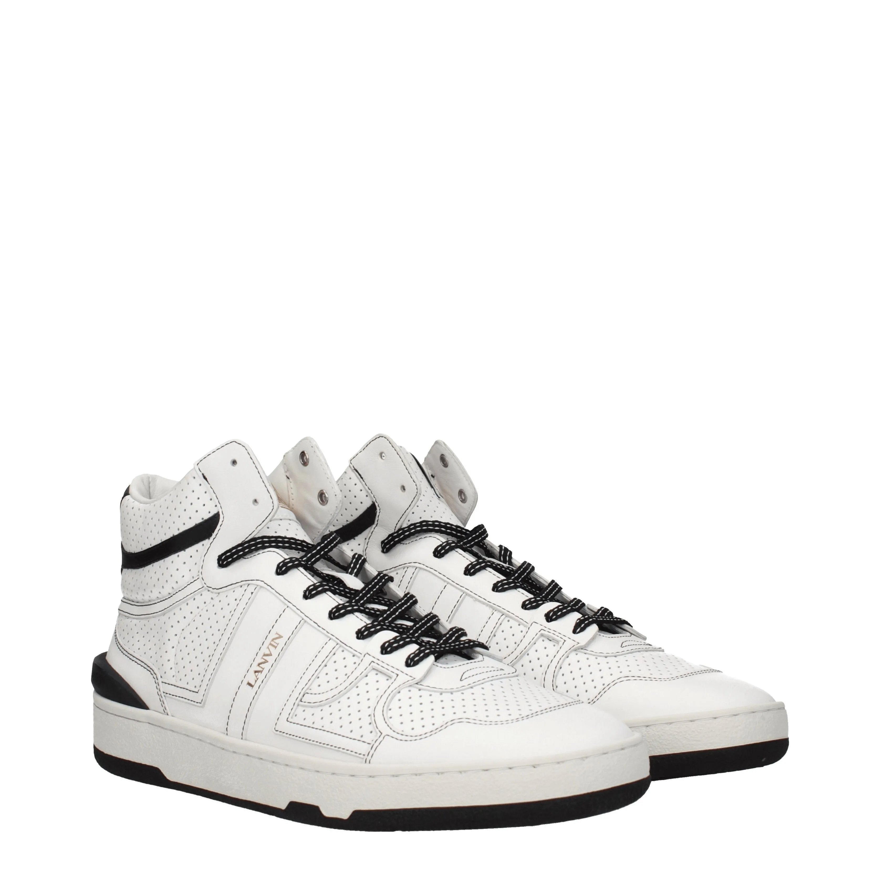 Lanvin Sneakers Uomo Pelle Bianco/Nero