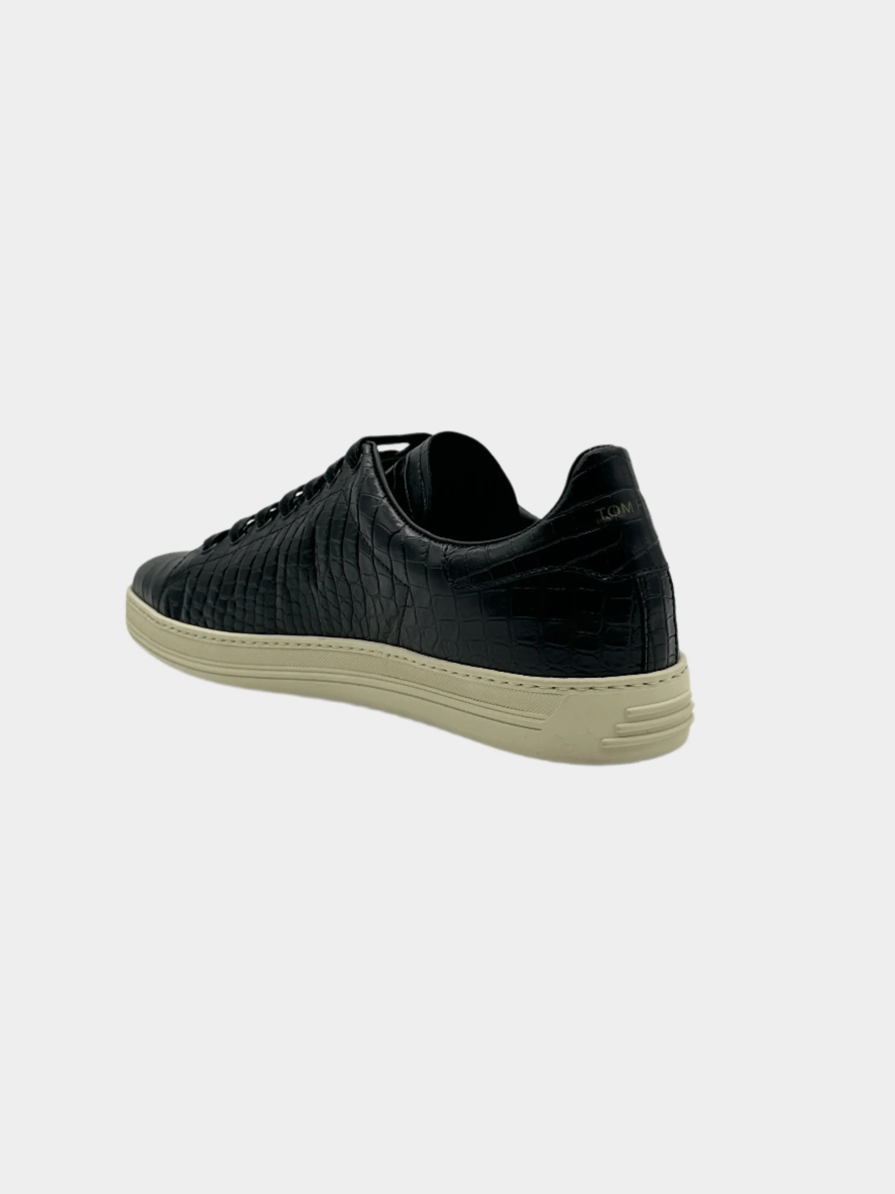 Leather Crocodile Effect Sneakers