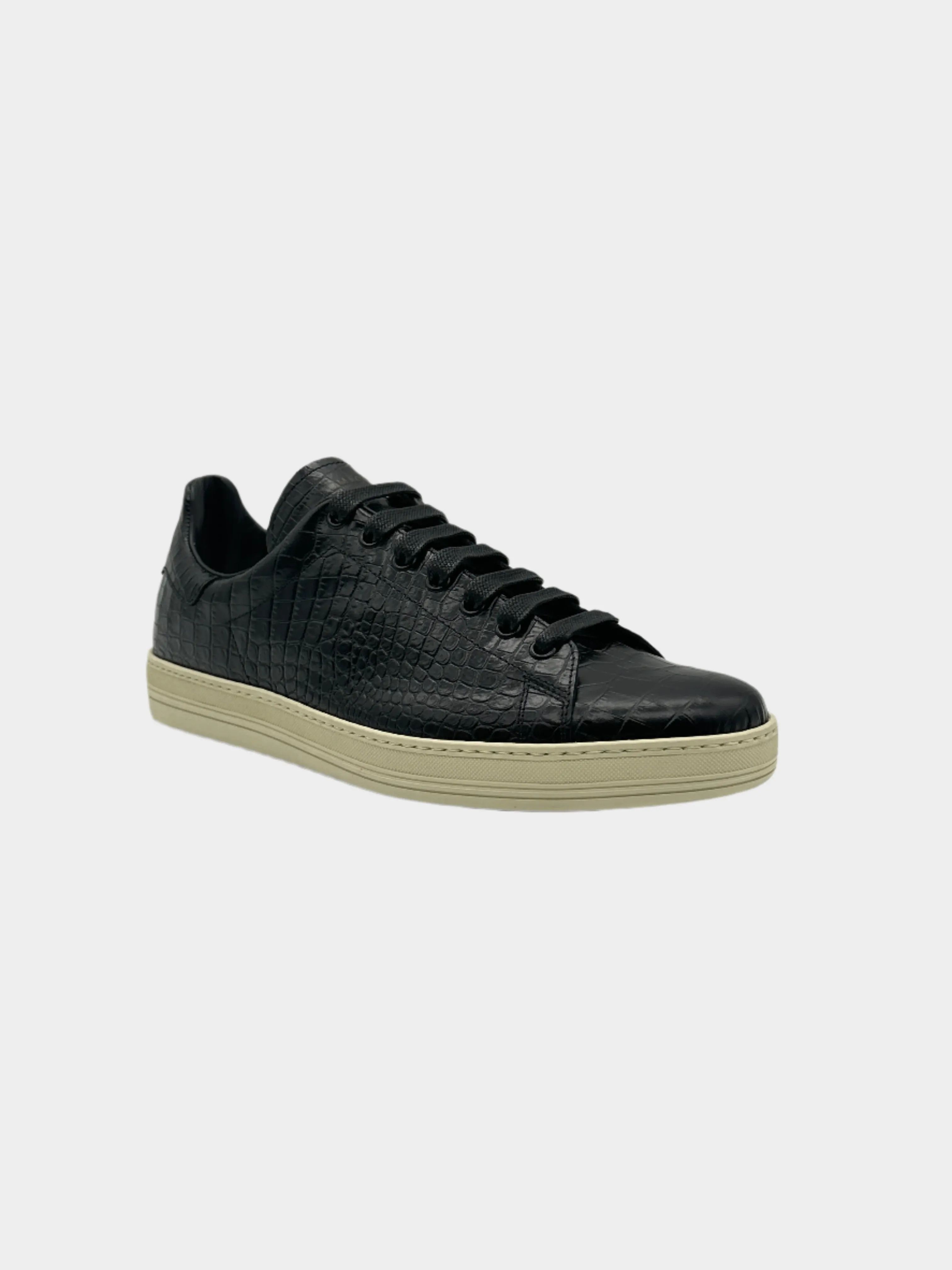 Leather Crocodile Effect Sneakers