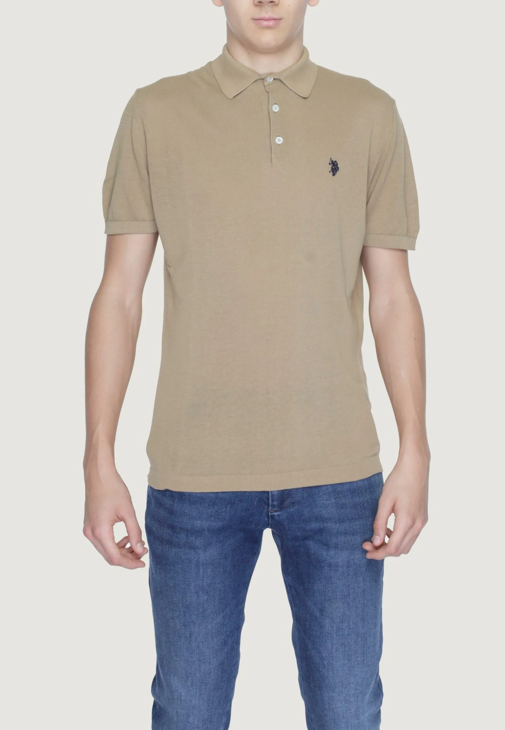 Maglia in filo manica corta U.s. Polo Assn. WAIL Beige scuro