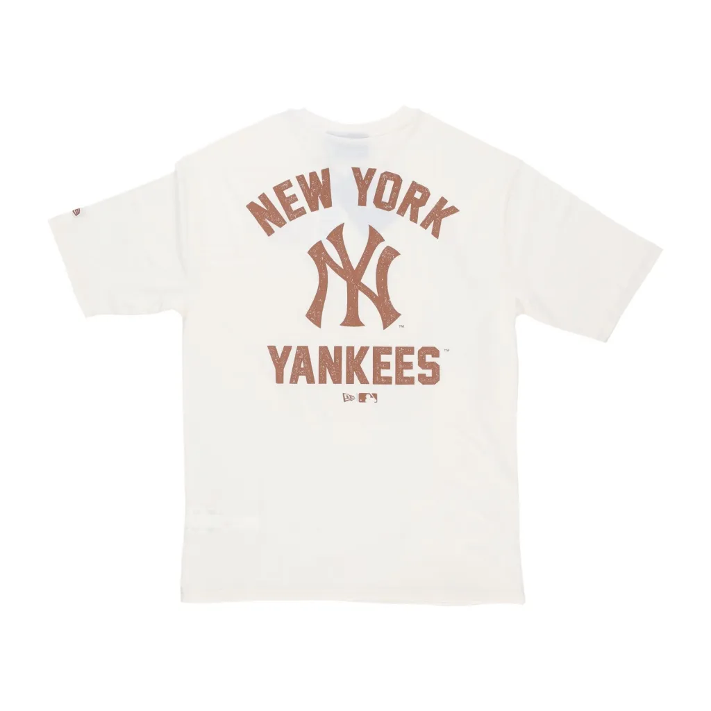 maglietta uomo mlb wordmark oversize tee neyyan OFF WHITE/EARTH BROWN