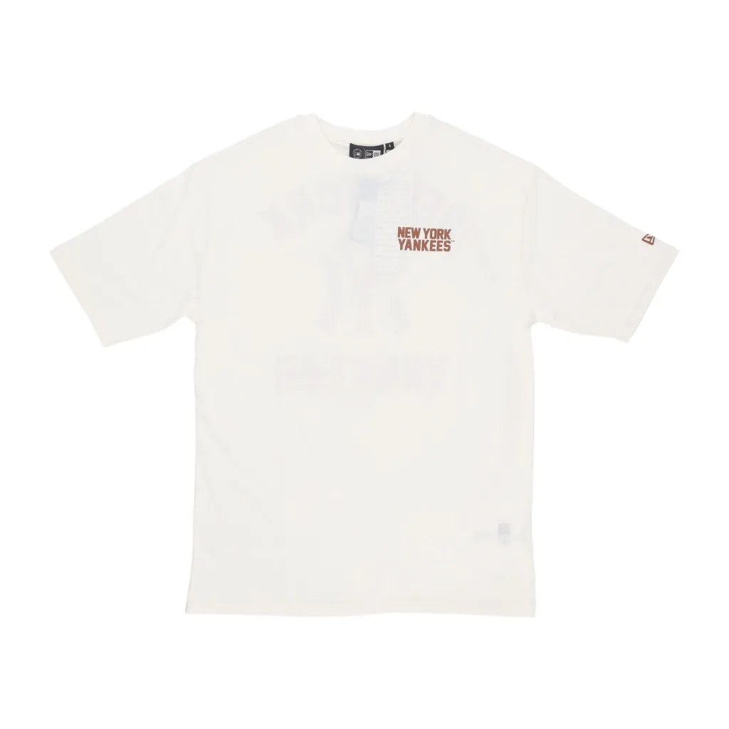 maglietta uomo mlb wordmark oversize tee neyyan OFF WHITE/EARTH BROWN