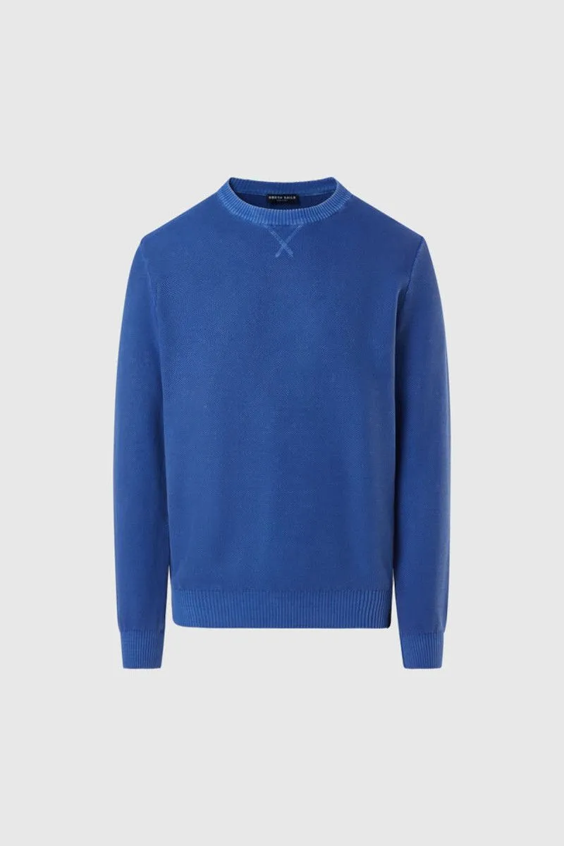 Maglione in cotone organico uomo Blu Cobalto