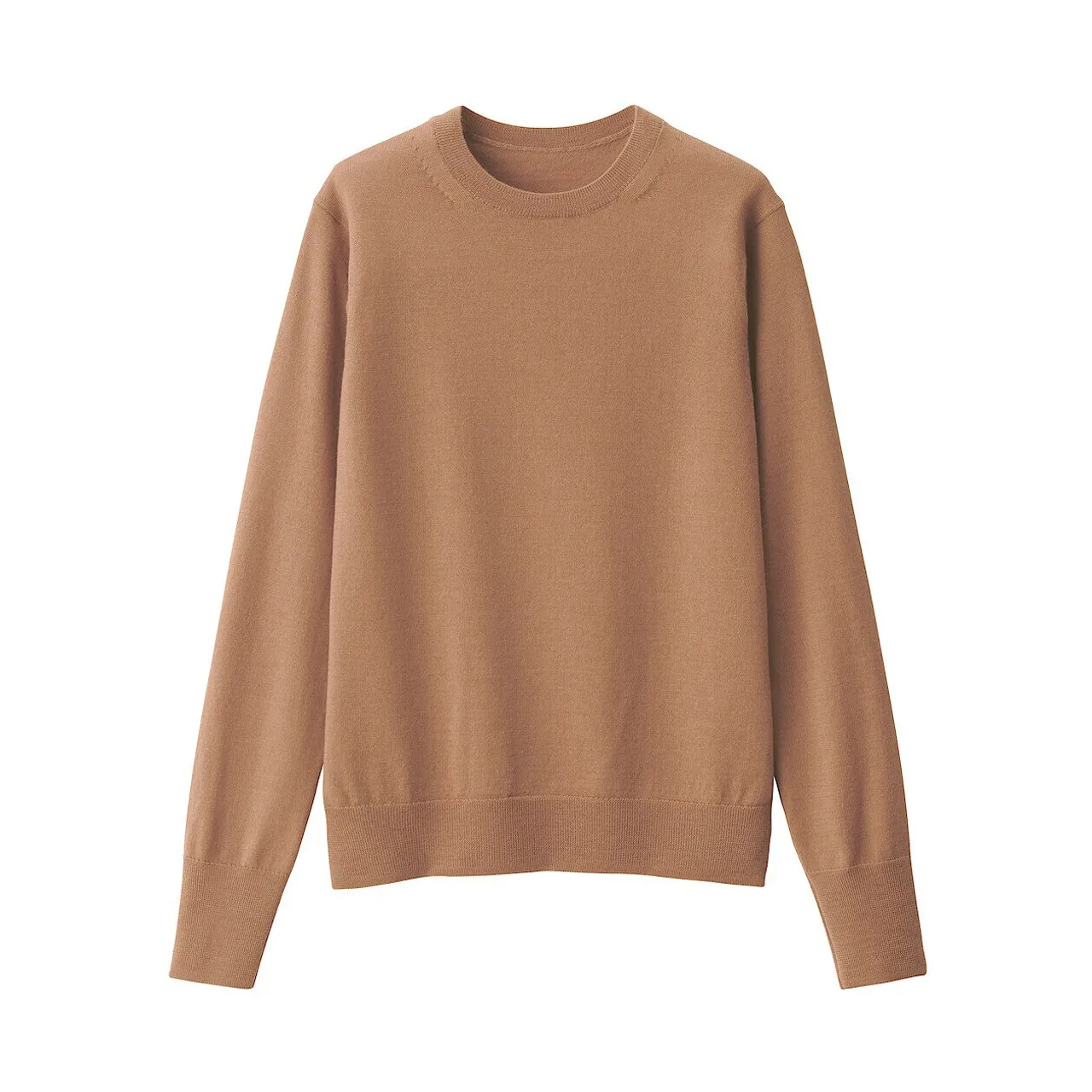 Maglione in lana a maglia fine con collo rotondo per donna