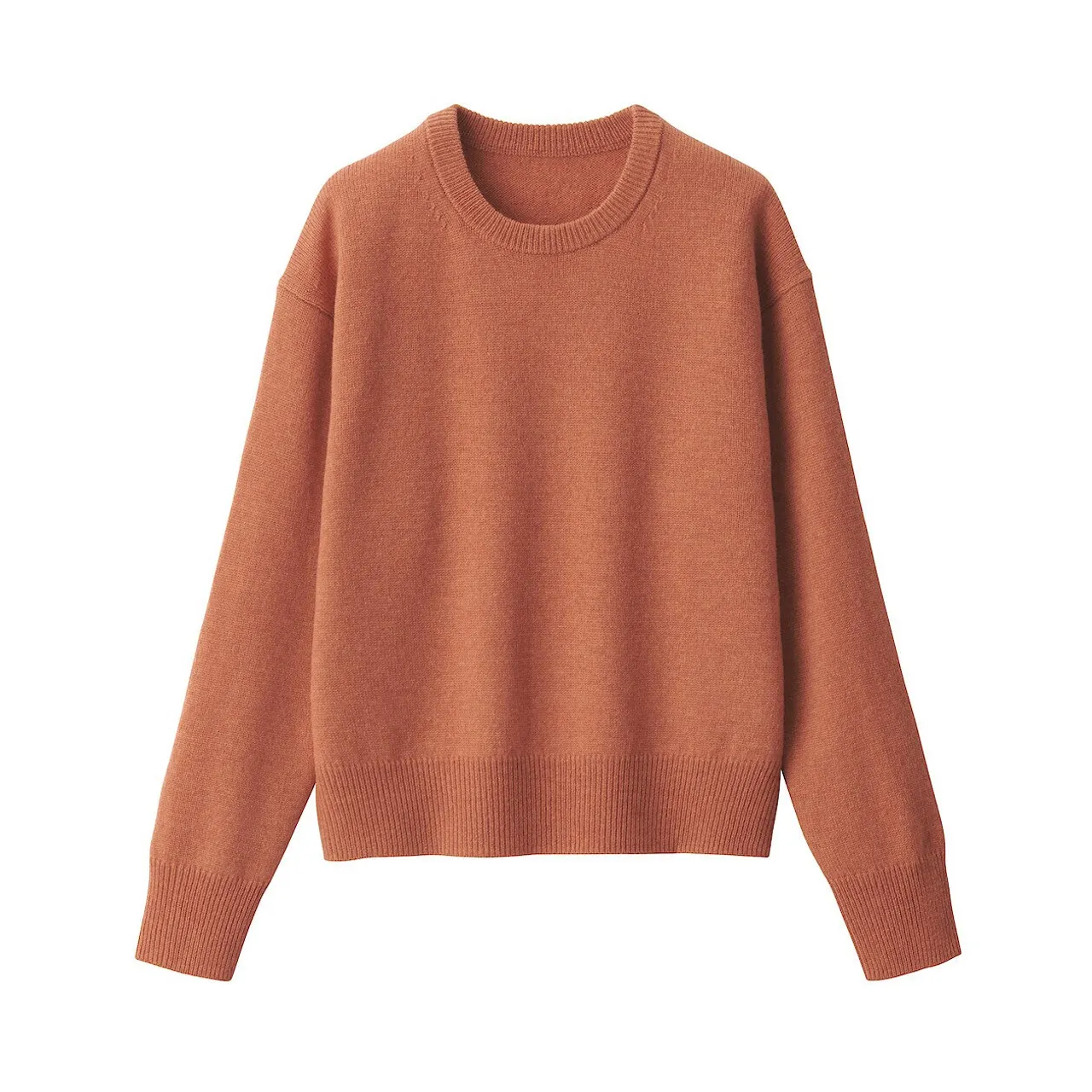 Maglione in lana a maglia media con collo rotondo per donna