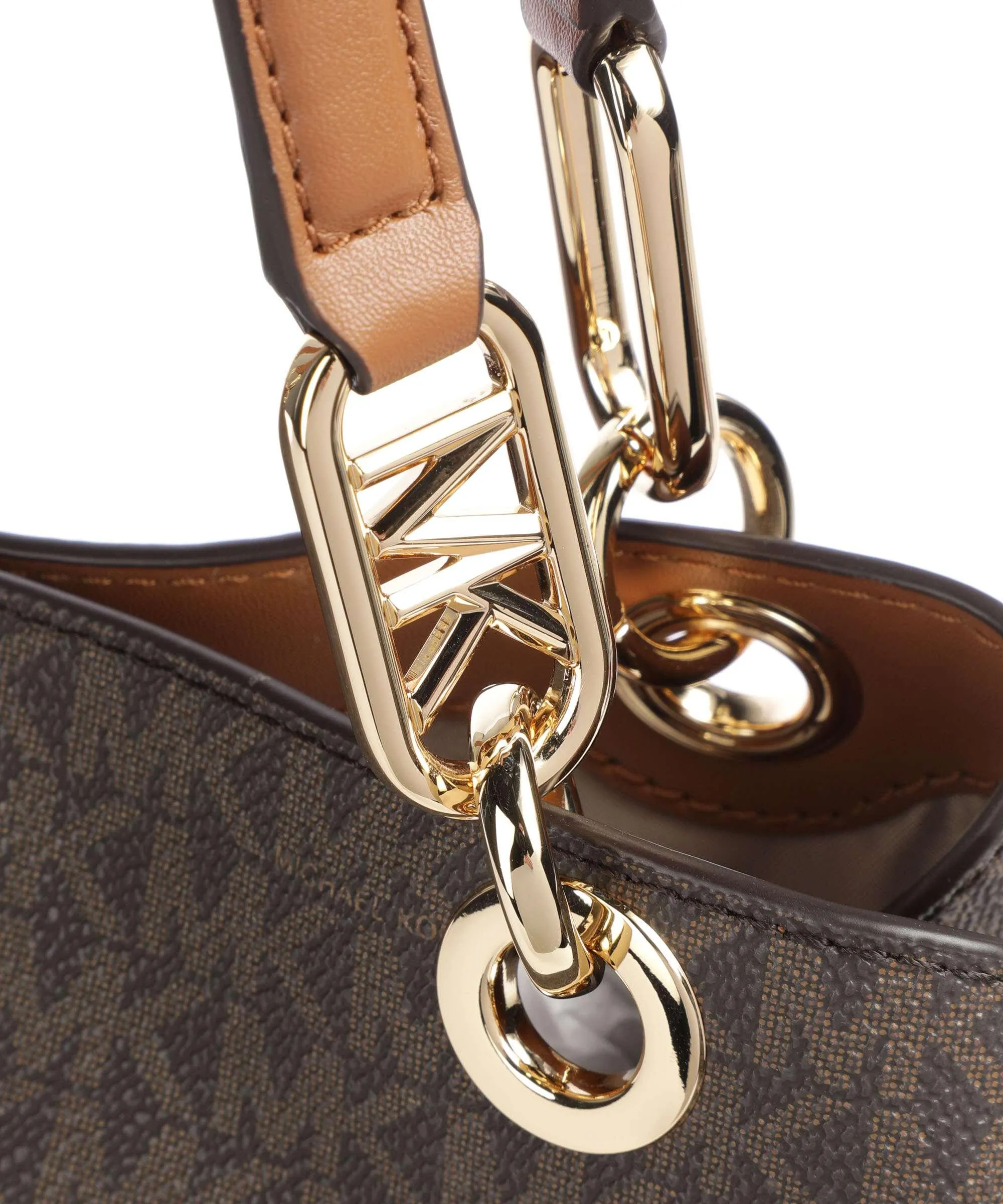  Michael Kors Kensington Borsa hobo tela marrone scuro  