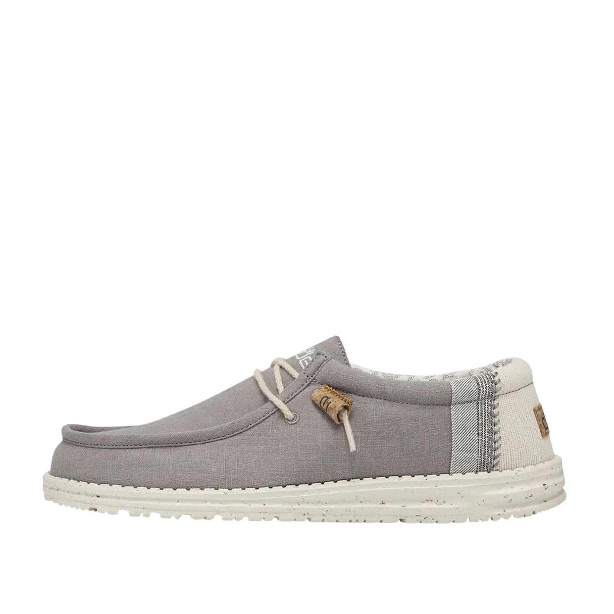 Mocassini Uomo Hey Dude Wally Linen Grigio