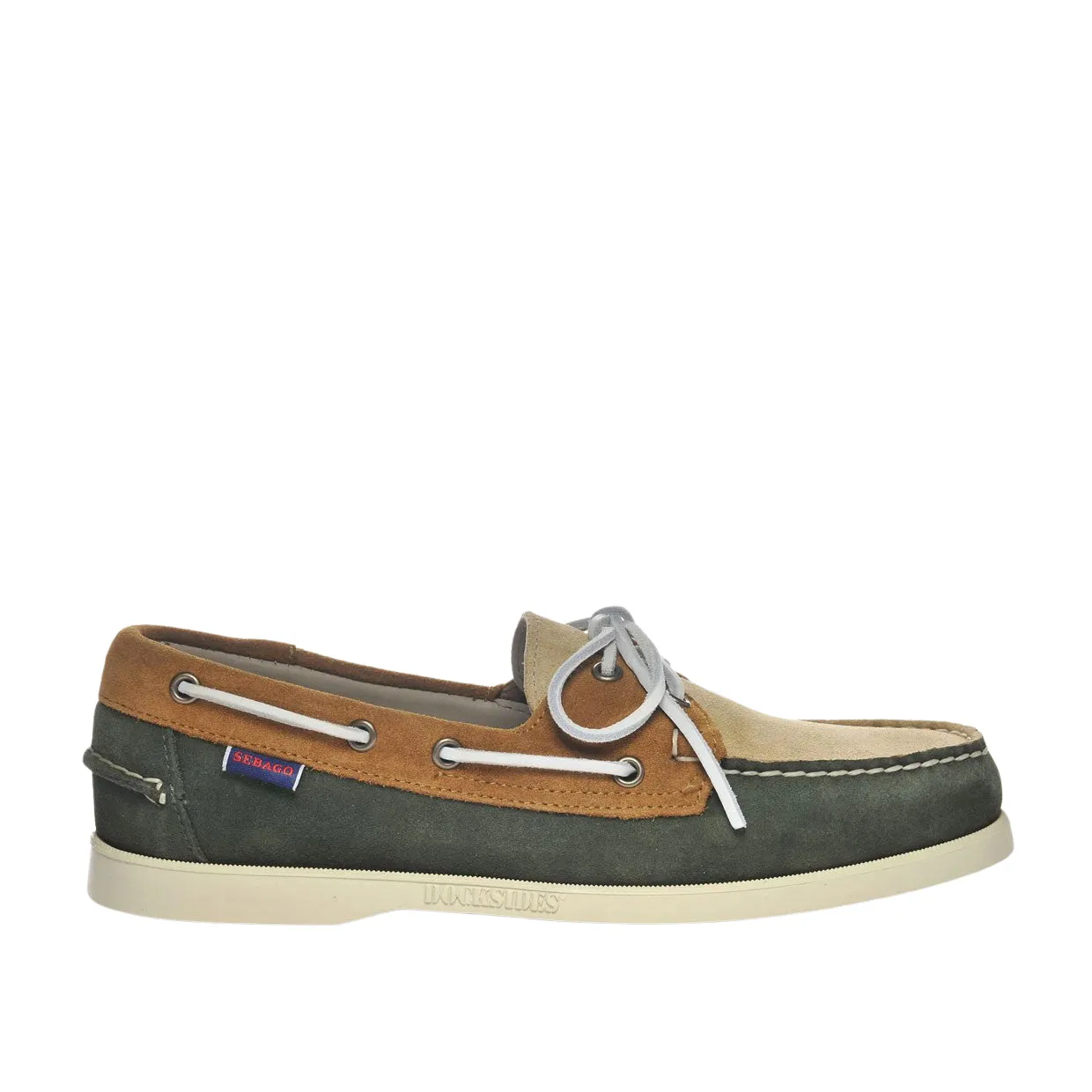 Mocassini Uomo Sebago Portland JIB Verde / Beige / Marrone