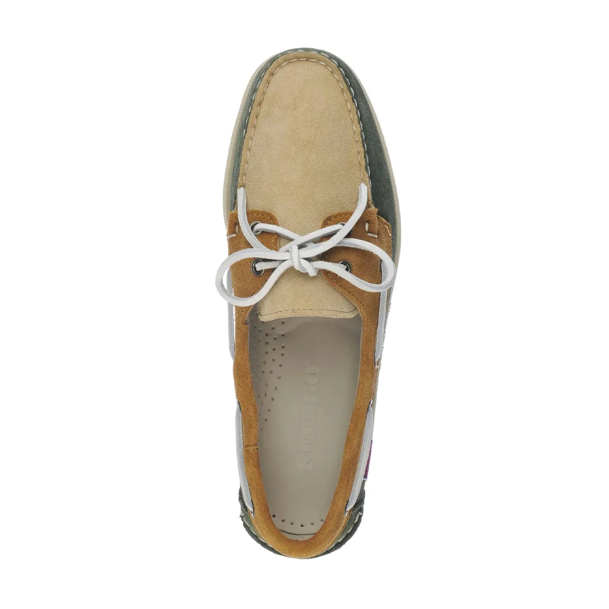 Mocassini Uomo Sebago Portland JIB Verde / Beige / Marrone