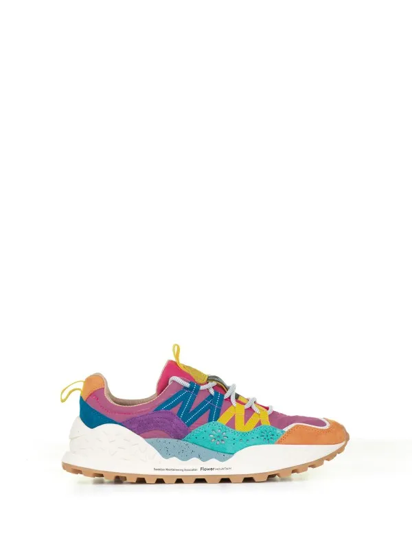 Multicolored Washi sneakers in suede and nylon