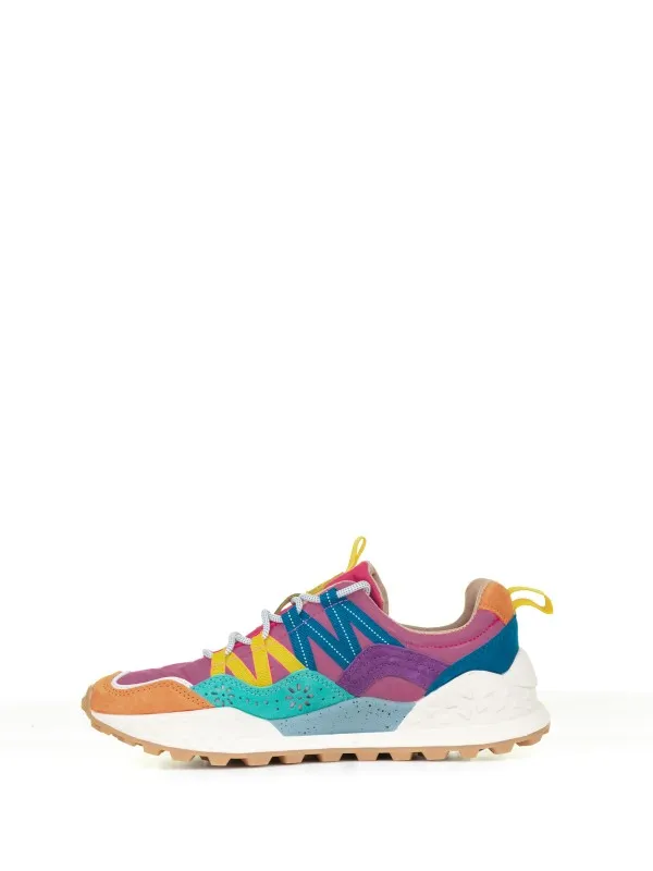 Multicolored Washi sneakers in suede and nylon