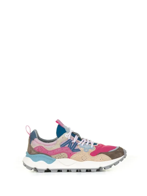 Multicolored Yamano sneakers in suede and nylon