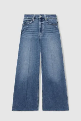 Paige Wide Leg Raw Hem Cropped Jeans    