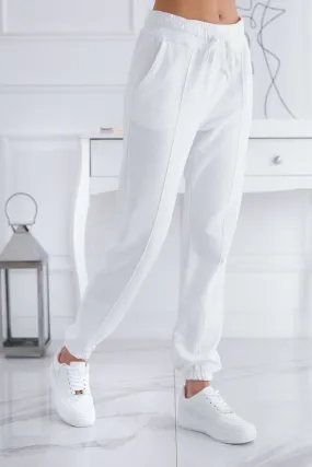 Pantalone tuta bianco con laccio